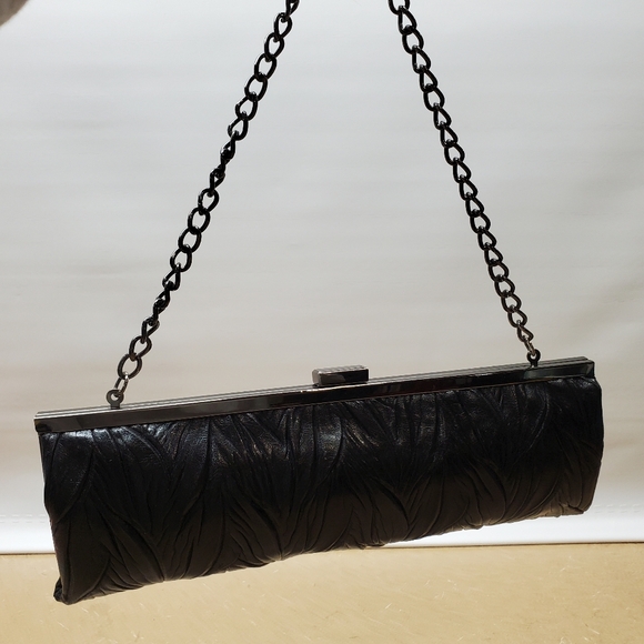 Black Leather Clutch Purse - Picture 8 of 11